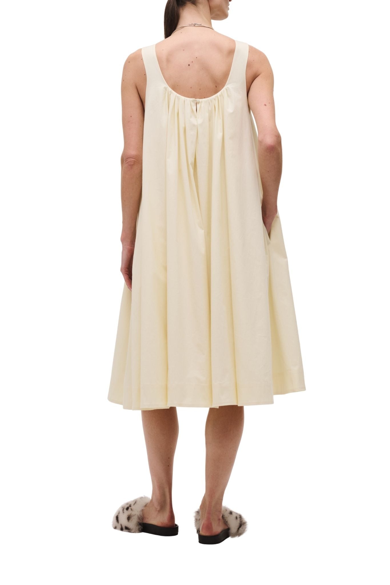 Brandon Maxwell Lennox Scoop Neck Tent Dress - Vermillion