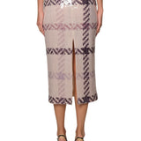 Brandon Maxwell Mercer Paillette Pencil Skirt - Vermillion