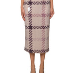 Brandon Maxwell Mercer Paillette Pencil Skirt - Vermillion