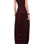 Brandon Maxwell Mila One Shoulder Dress w/ Draped Skirt - Vermillion