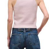 Brandon Maxwell Reese V-Neck Knit Tank - Vermillion