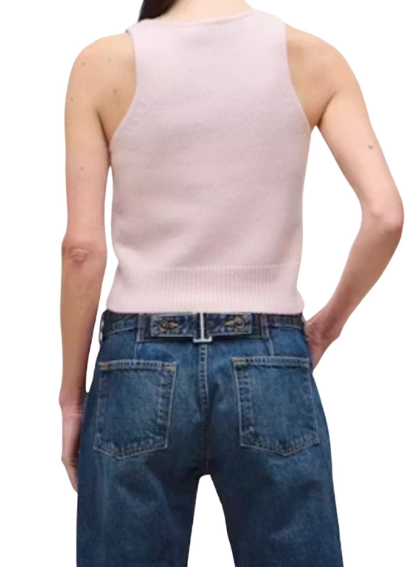 Brandon Maxwell Reese V-Neck Knit Tank - Vermillion