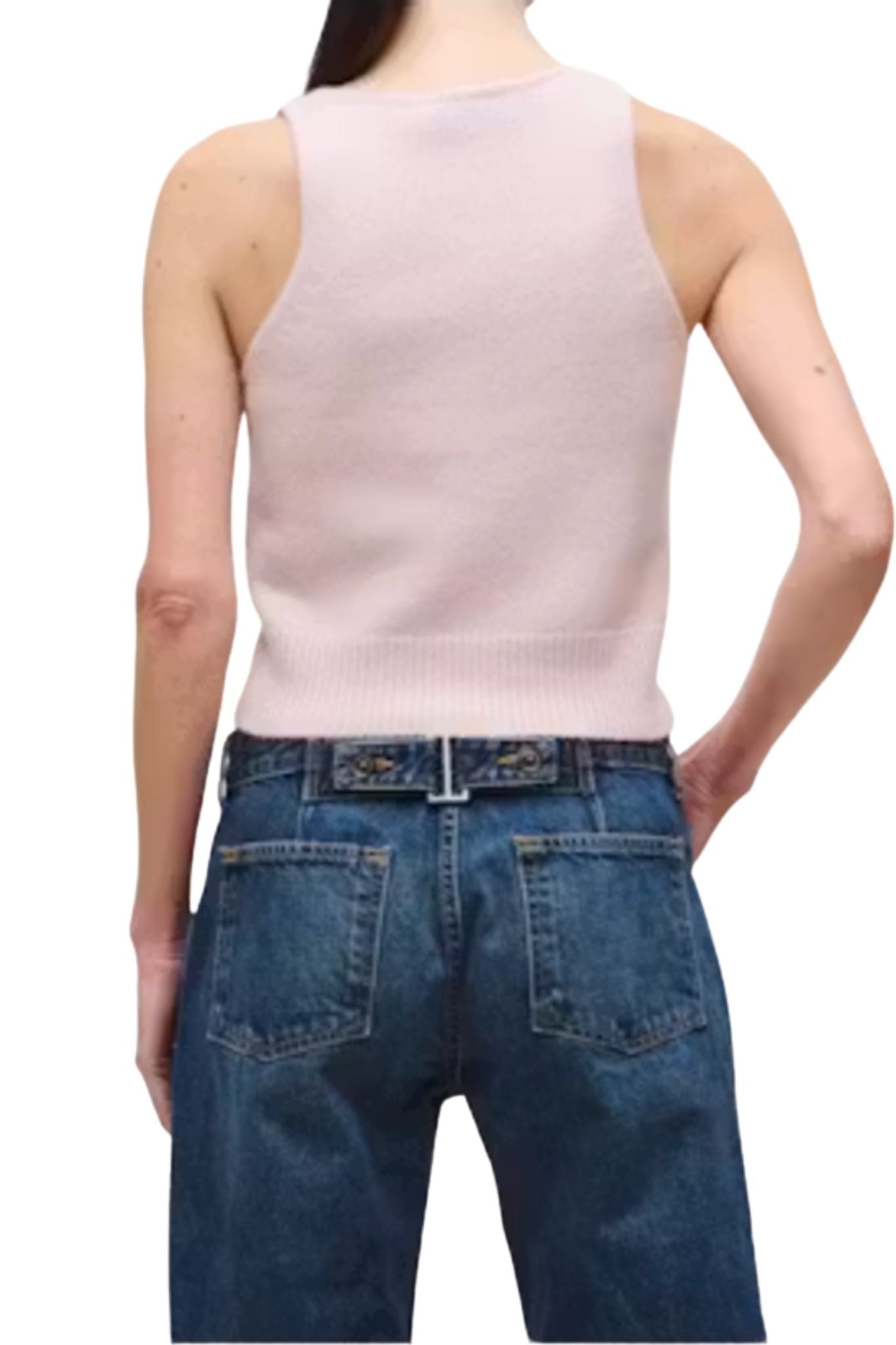 Brandon Maxwell Reese V-Neck Knit Tank - Vermillion