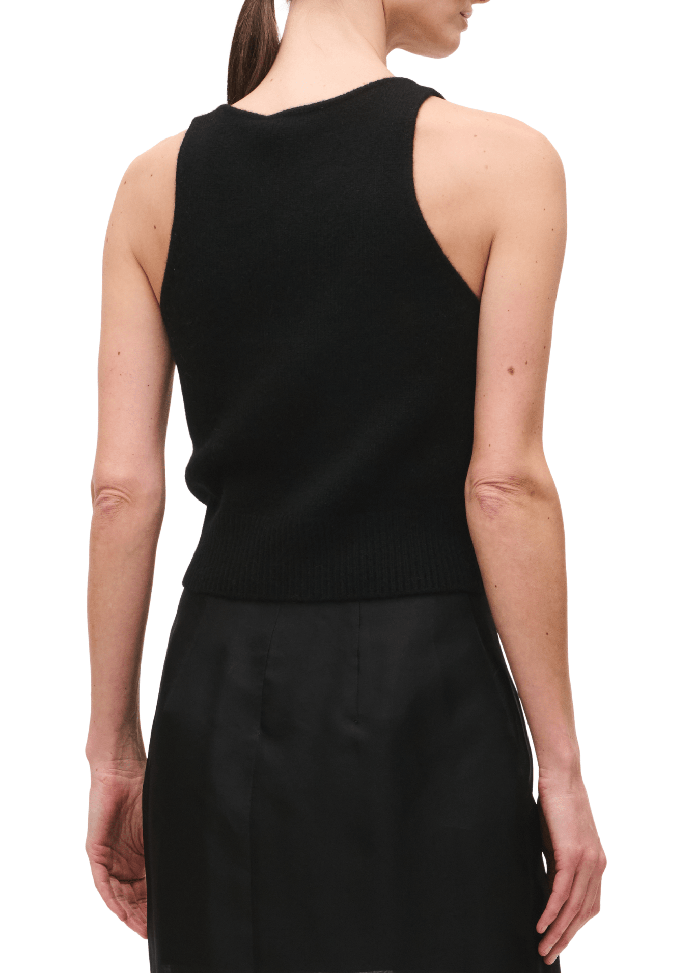 Brandon Maxwell Reese V-Neck Knit Tank - Vermillion