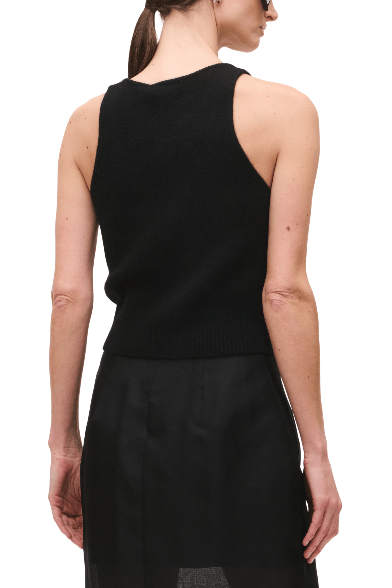 Brandon Maxwell Reese V-Neck Knit Tank - Vermillion