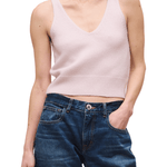 Brandon Maxwell Reese V-Neck Knit Tank - Vermillion