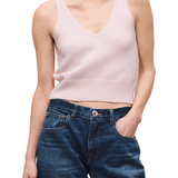 Brandon Maxwell Reese V-Neck Knit Tank - Vermillion
