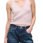 Brandon Maxwell Reese V-Neck Knit Tank - Vermillion