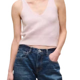 Brandon Maxwell Reese V-Neck Knit Tank - Vermillion