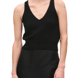 Brandon Maxwell Reese V-Neck Knit Tank - Vermillion