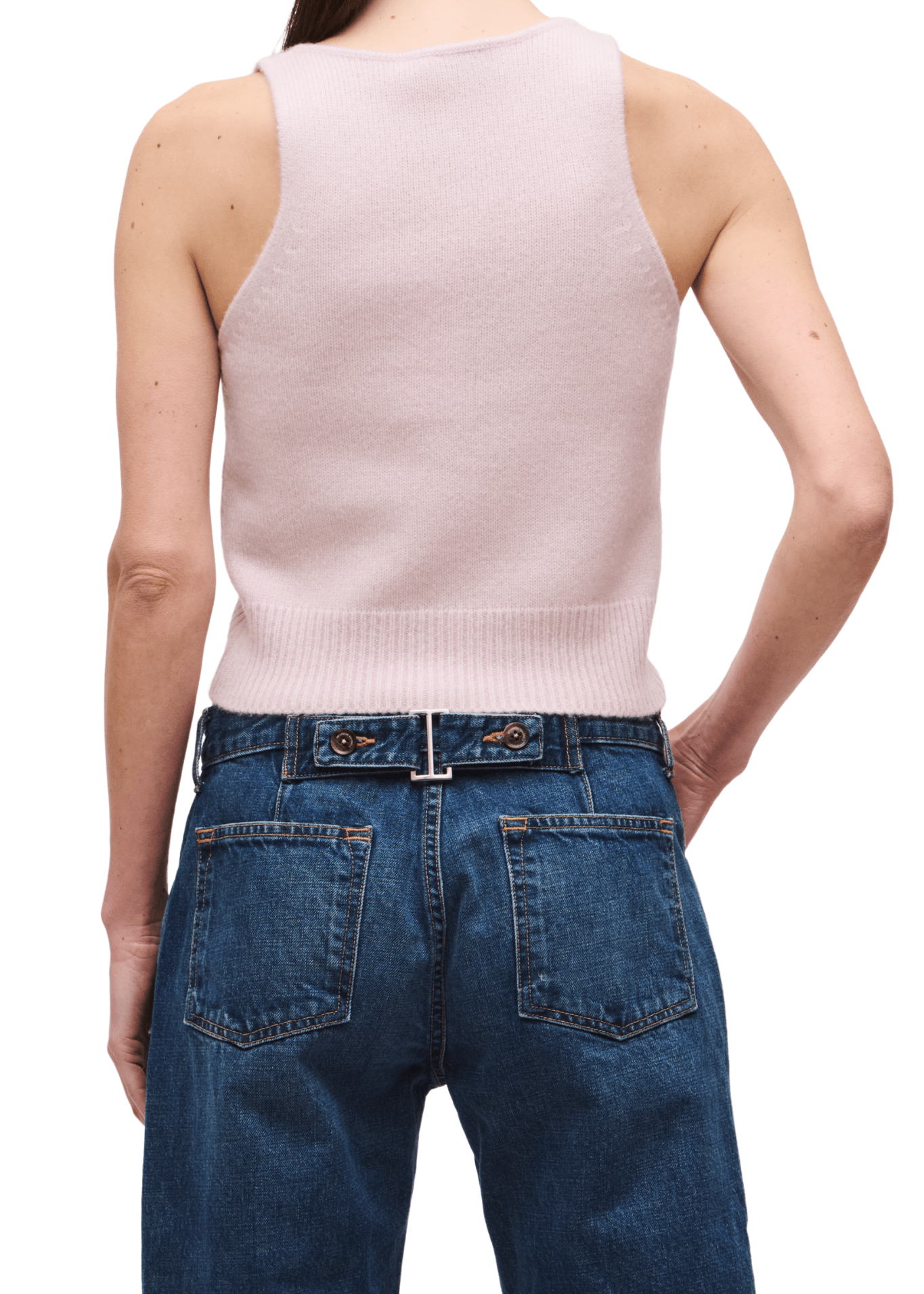 Brandon Maxwell Reese V-Neck Knit Tank - Vermillion