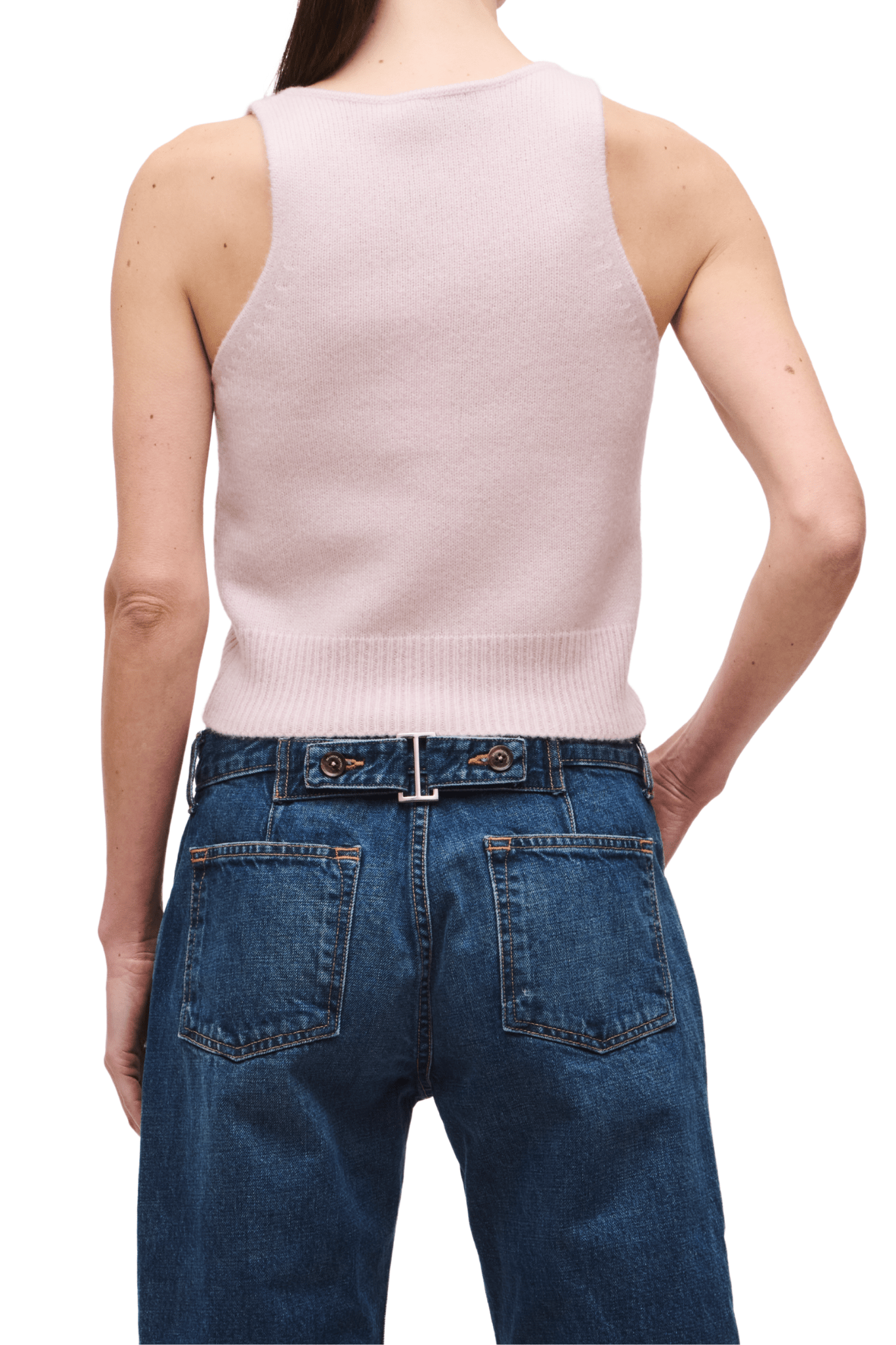 Brandon Maxwell Reese V-Neck Knit Tank - Vermillion