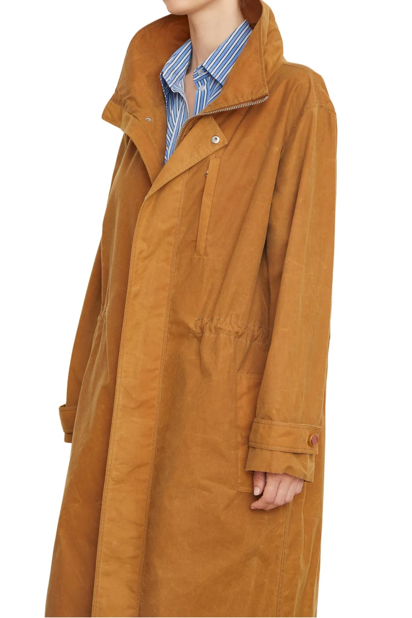 Brandon Maxwell Ripley Cinched Waist Parka - Vermillion