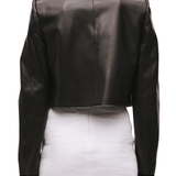 Brandon Maxwell Ryder Crew Neck Single Breasted Box Jacket - Vermillion