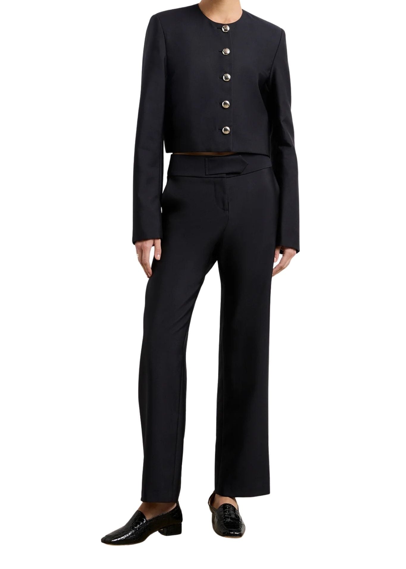 Brandon Maxwell Ryder Crew Neck Single Breasted Box Jacket - Vermillion
