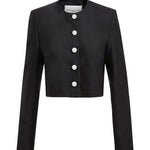 Brandon Maxwell Ryder Crew Neck Single Breasted Box Jacket - Vermillion