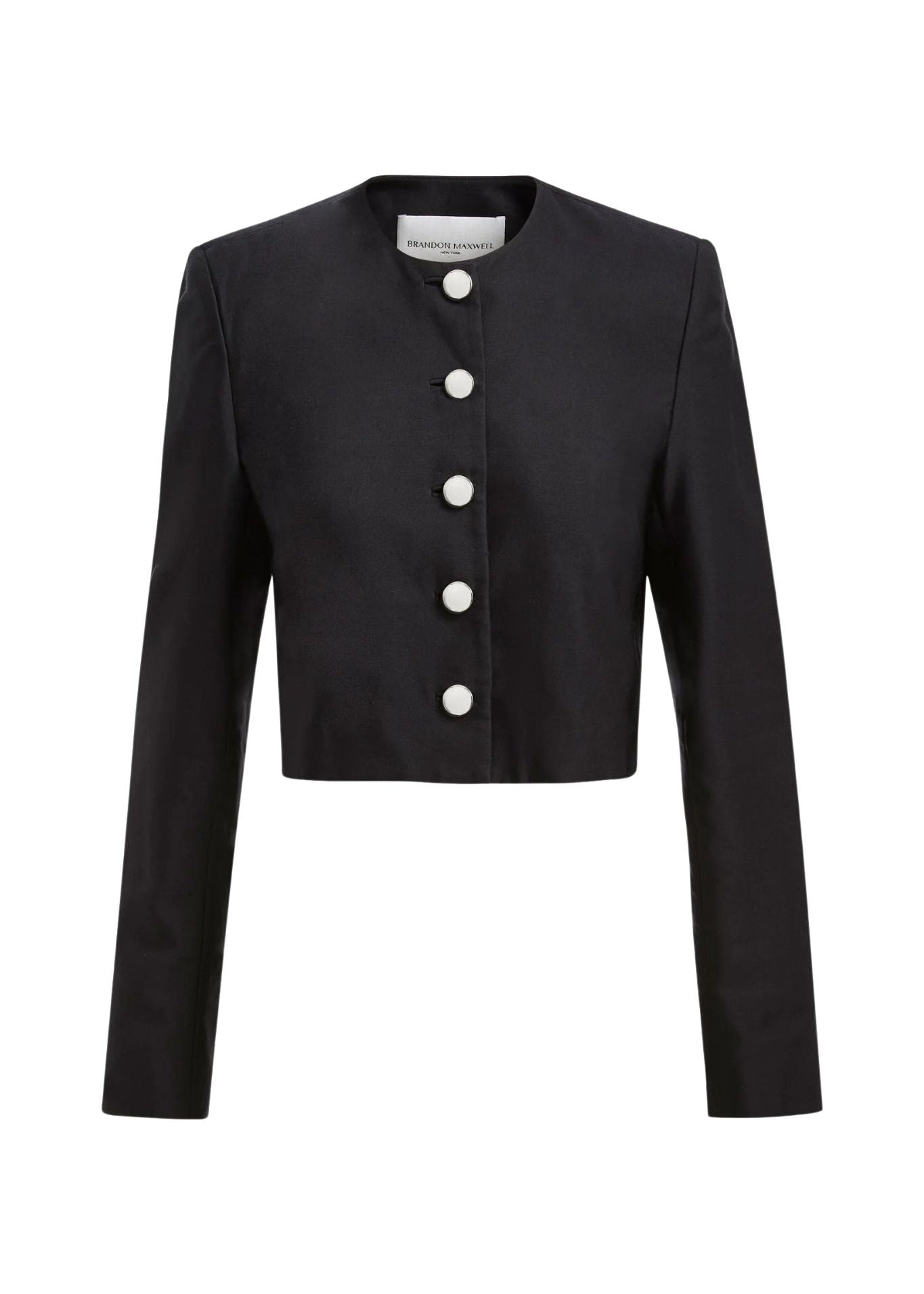 Brandon Maxwell Ryder Crew Neck Single Breasted Box Jacket - Vermillion