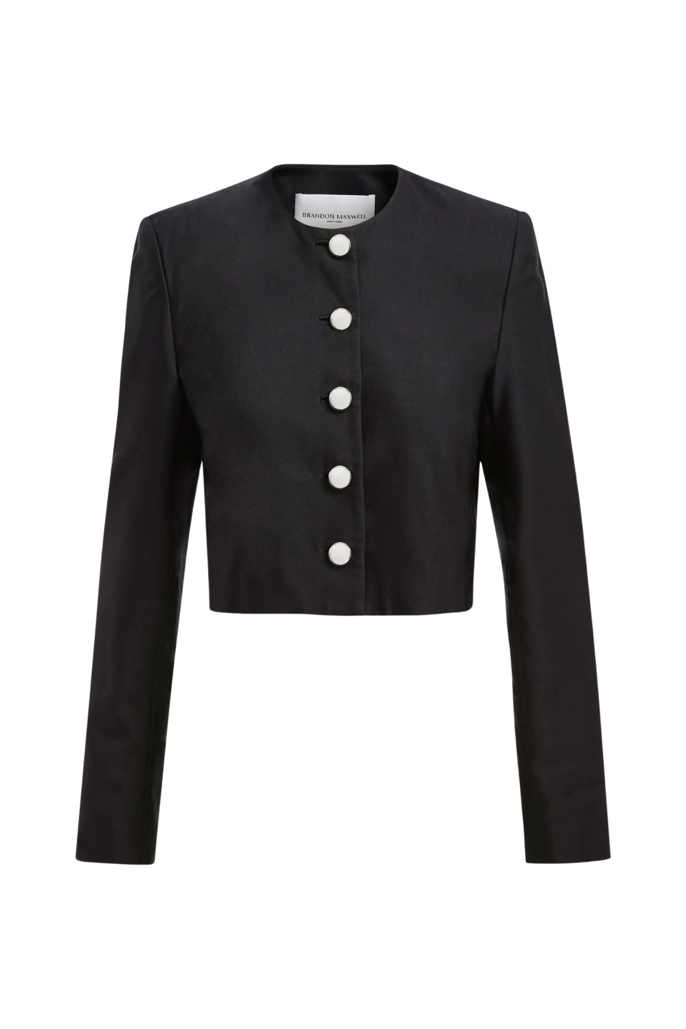 Brandon Maxwell Ryder Crew Neck Single Breasted Box Jacket - Vermillion