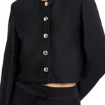 Brandon Maxwell Ryder Crew Neck Single Breasted Box Jacket - Vermillion