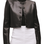 Brandon Maxwell Ryder Crew Neck Single Breasted Box Jacket - Vermillion