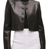 Brandon Maxwell Ryder Crew Neck Single Breasted Box Jacket - Vermillion