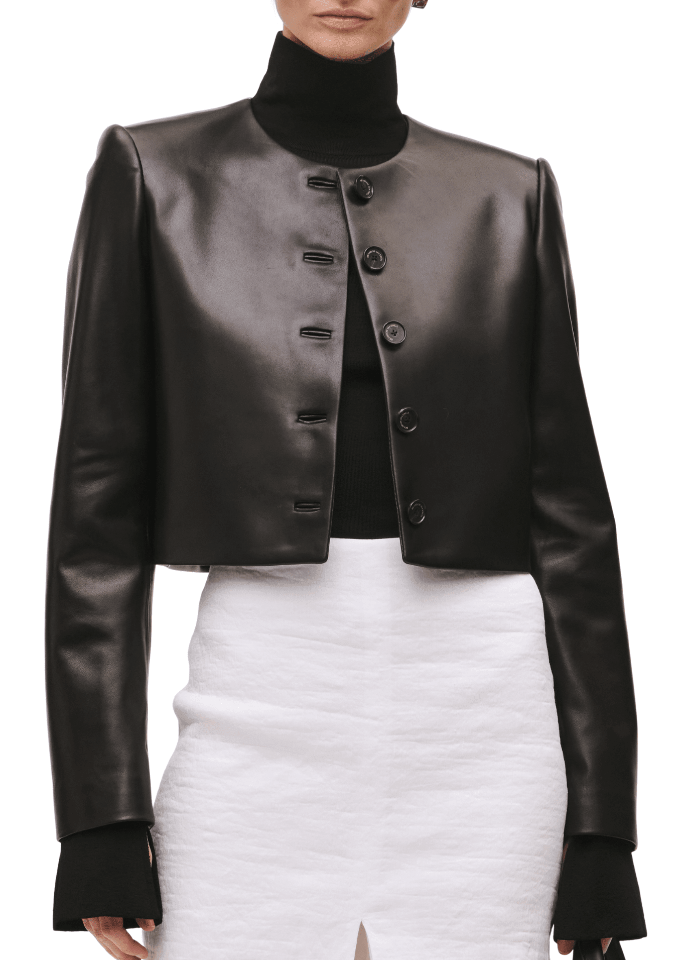Brandon Maxwell Ryder Crew Neck Single Breasted Box Jacket - Vermillion