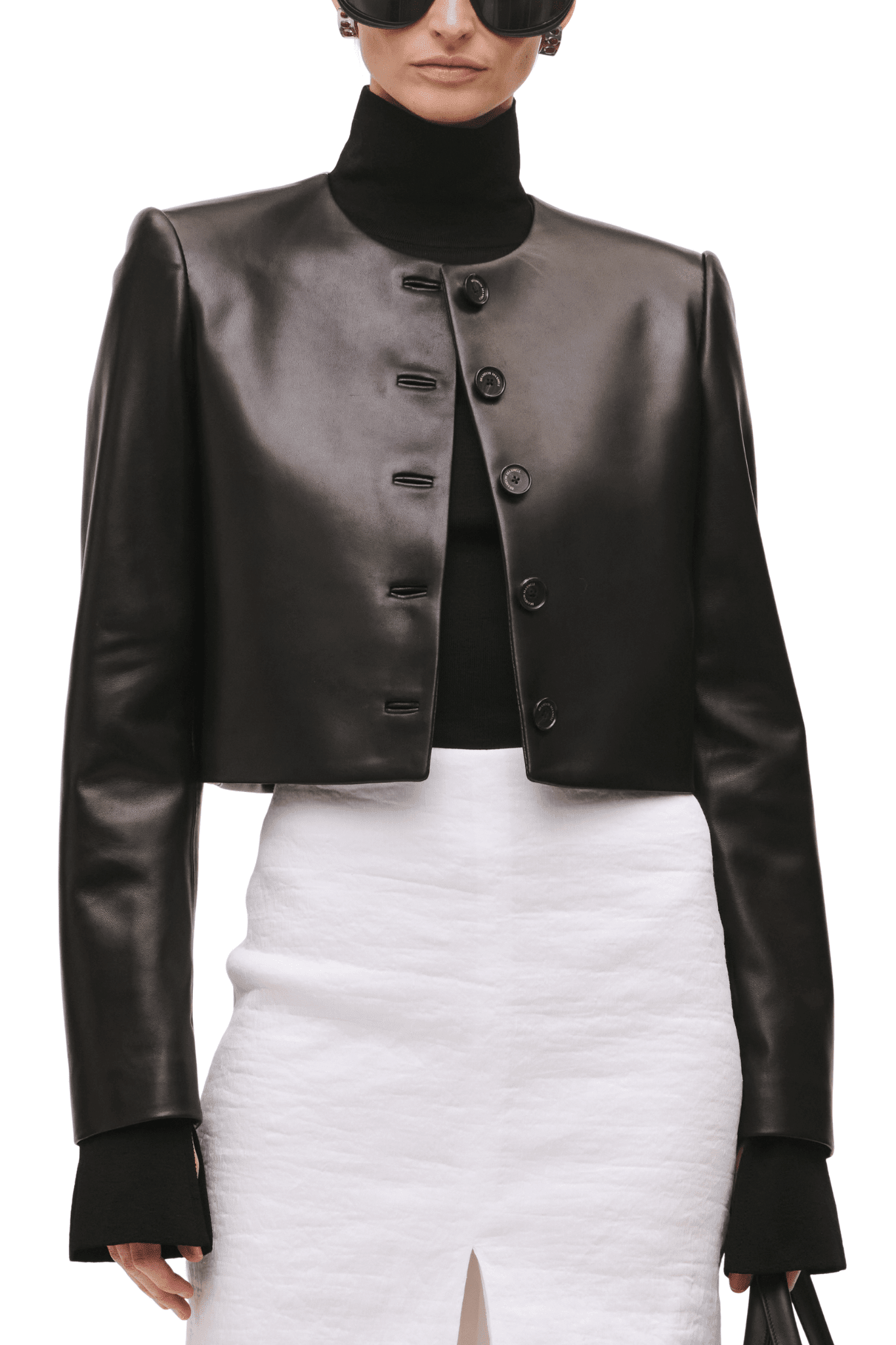 Brandon Maxwell Ryder Crew Neck Single Breasted Box Jacket - Vermillion