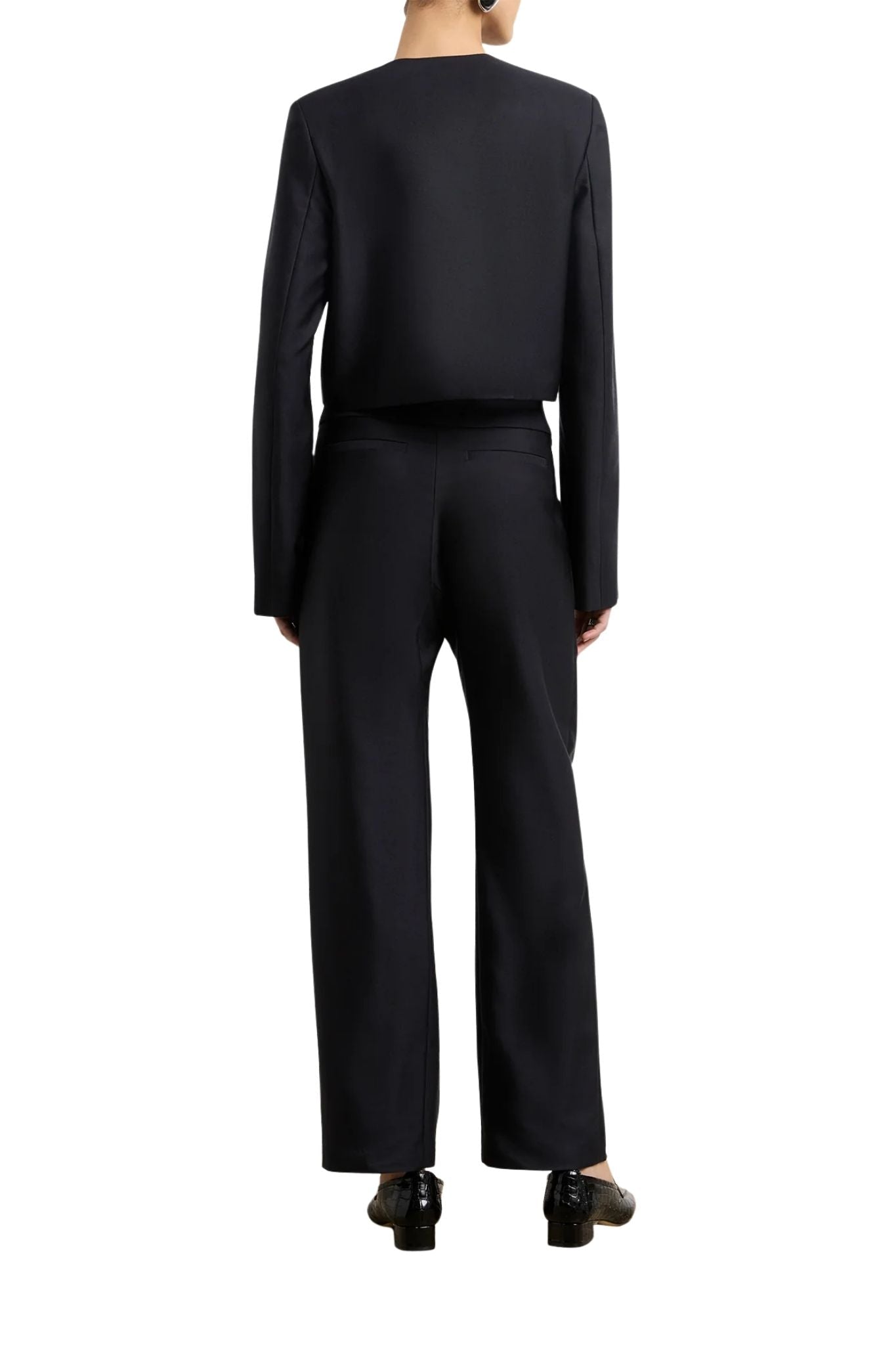 Brandon Maxwell Ryder Crew Neck Single Breasted Box Jacket - Vermillion