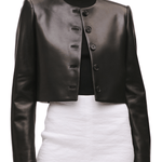 Brandon Maxwell Ryder Crew Neck Single Breasted Box Jacket - Vermillion