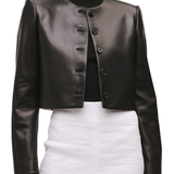 Brandon Maxwell Ryder Crew Neck Single Breasted Box Jacket - Vermillion