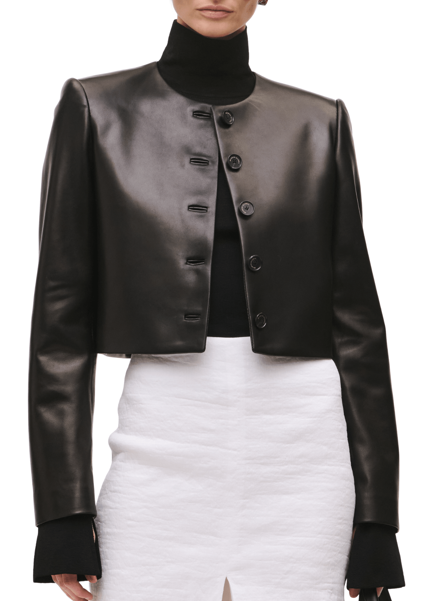 Brandon Maxwell Ryder Crew Neck Single Breasted Box Jacket - Vermillion