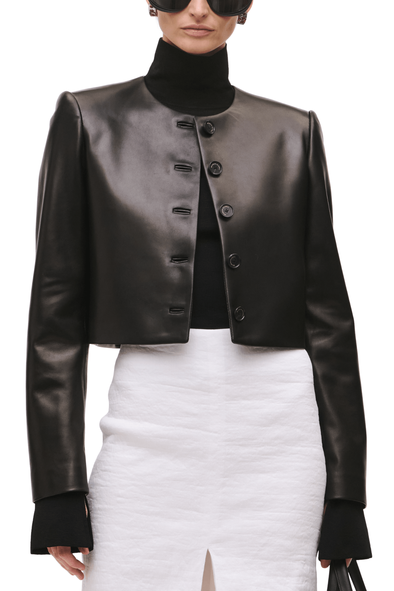 Brandon Maxwell Ryder Crew Neck Single Breasted Box Jacket - Vermillion