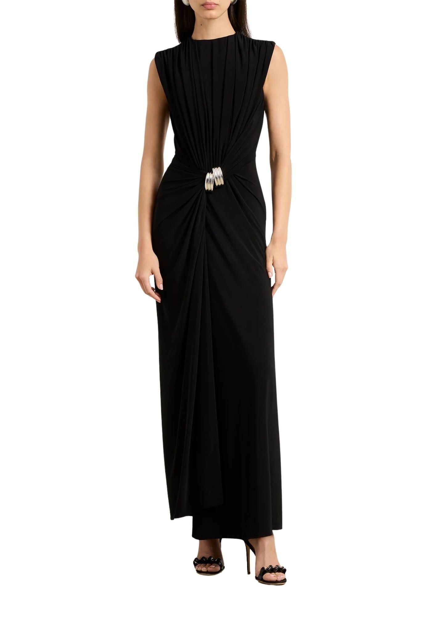 Brandon Maxwell Serena V - Neck Dress - Vermillion