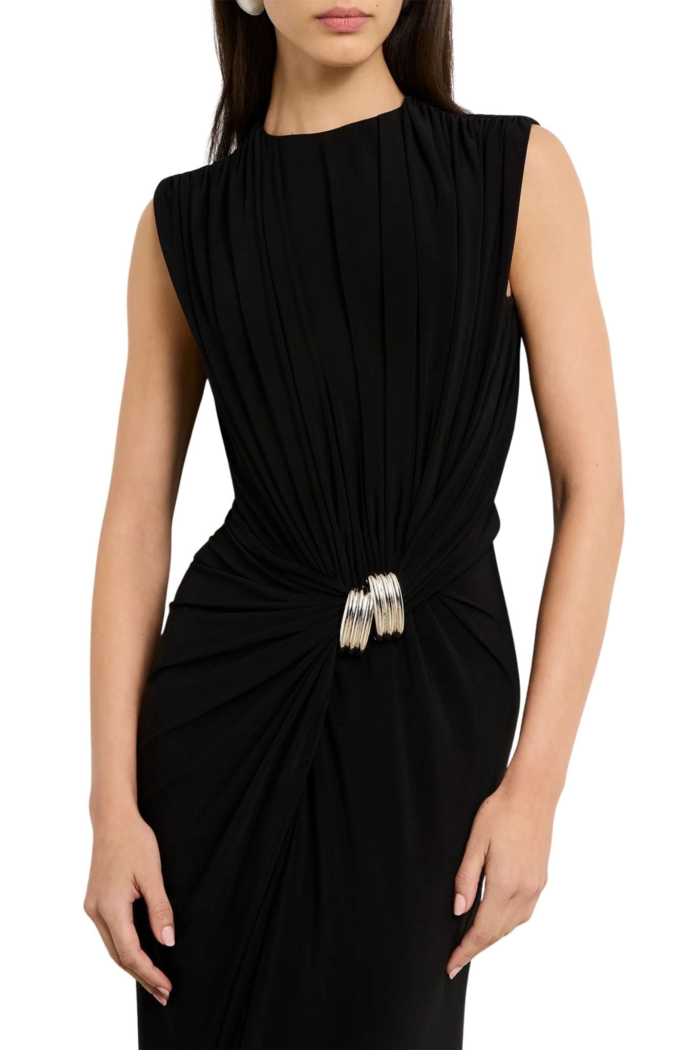 Brandon Maxwell Serena V - Neck Dress - Vermillion