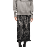 Brandon Maxwell Sinclair Pleated Pencil Skirt - Vermillion