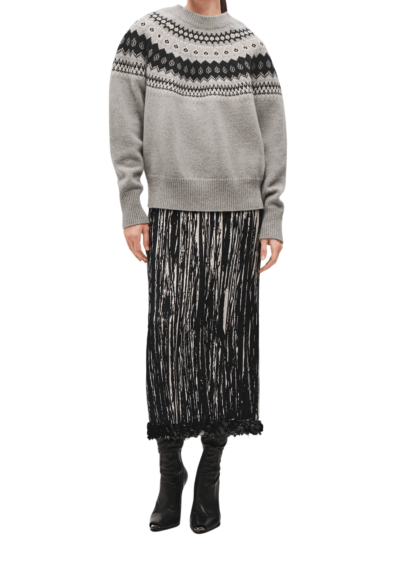 Brandon Maxwell Sinclair Pleated Pencil Skirt - Vermillion