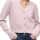 Brandon Maxwell Sloane Silk Cashmere Cardigan Sweater - Vermillion
