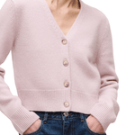 Brandon Maxwell Sloane Silk Cashmere Cardigan Sweater - Vermillion