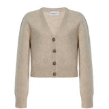 Brandon Maxwell Sloane Silk Cashmere Cardigan Sweater - Vermillion