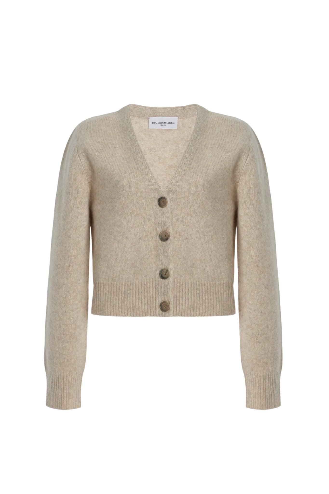 Brandon Maxwell Sloane Silk Cashmere Cardigan Sweater - Vermillion