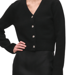 Brandon Maxwell Sloane Silk Cashmere Cardigan Sweater - Vermillion