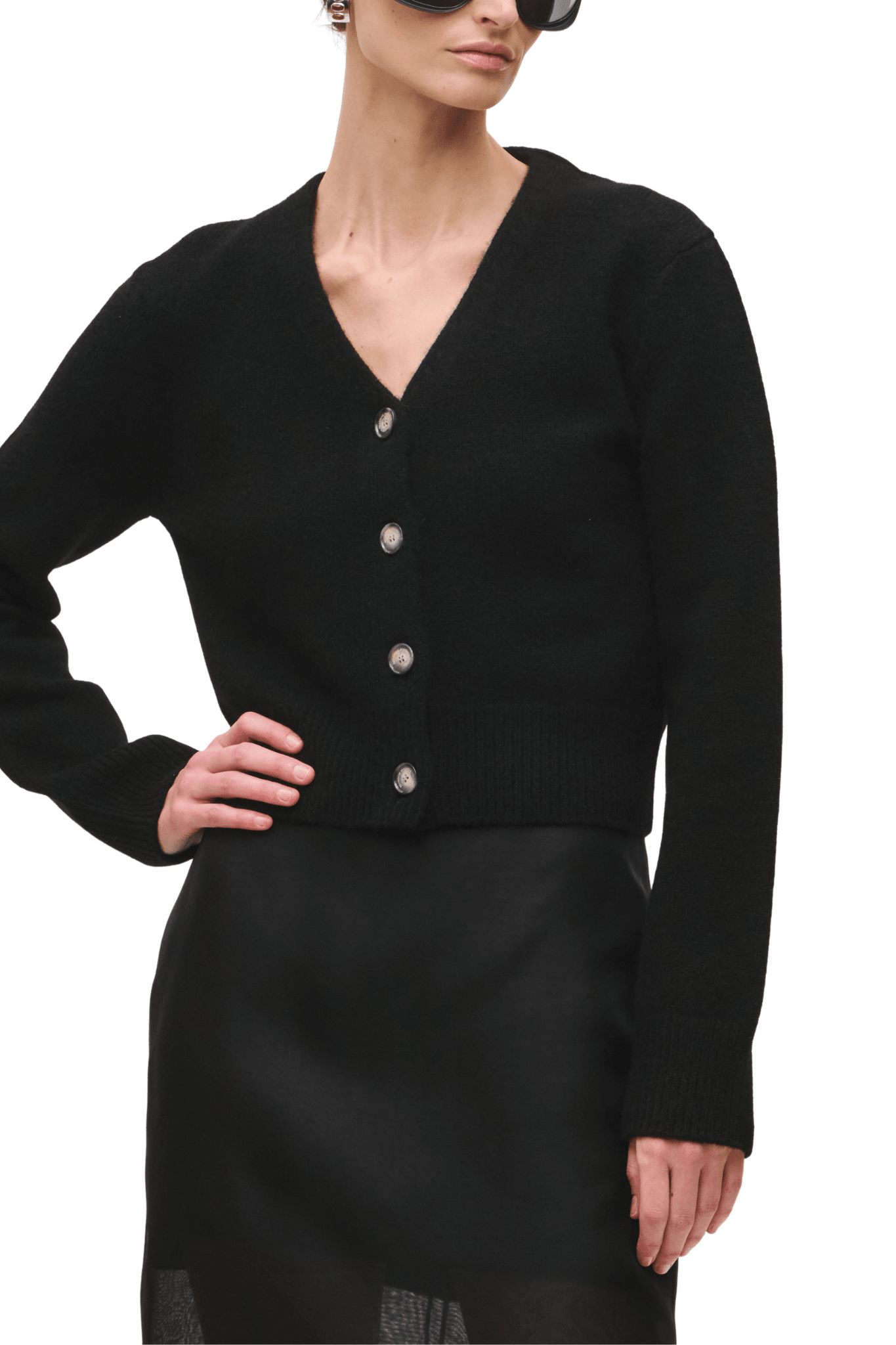Brandon Maxwell Sloane Silk Cashmere Cardigan Sweater - Vermillion