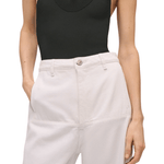 Brandon Maxwell Stevie Wide Leg Jean w/ Cargo Detail - Vermillion