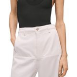 Brandon Maxwell Stevie Wide Leg Jean w/ Cargo Detail - Vermillion
