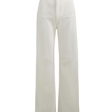 Brandon Maxwell Stevie Wide Leg Jean w/ Cargo Detail - Vermillion