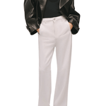 Brandon Maxwell Stevie Wide Leg Jean w/ Cargo Detail - Vermillion