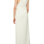 Brandon Maxwell Tate Boat Neck Column Gown Top - Vermillion