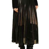 Brandon Maxwell The Alix Skirt With Leather Strip Embroidery - Vermillion