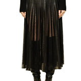 Brandon Maxwell The Alix Skirt With Leather Strip Embroidery - Vermillion