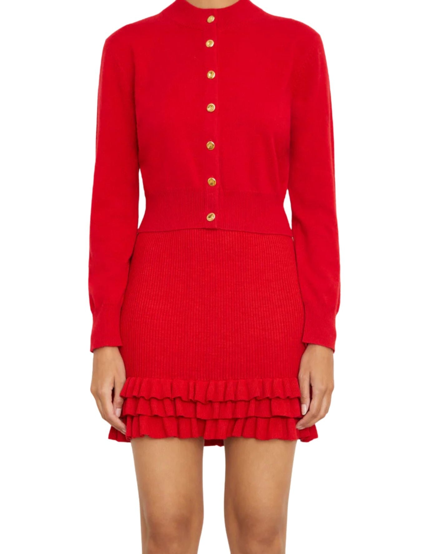 Brandon Maxwell The Aubrey Shrunken Cardigan - Vermillion